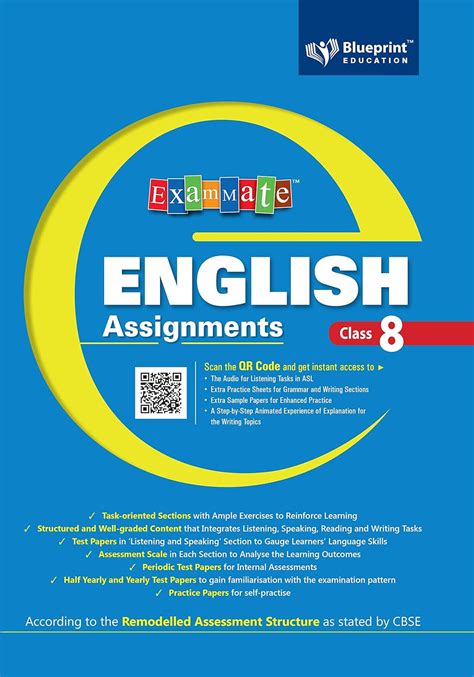 Exammate English Assignments Class 8 For Cbse Board Blueprint Education Uttara J Malhotra