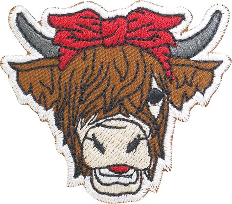 Amazon Octory Lady Highland Cow Iron On Patches For Clothing Saw