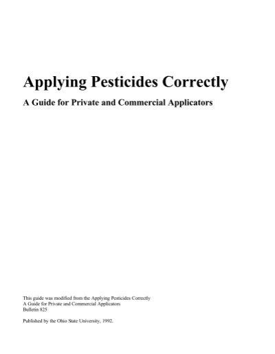 Applying Pesticides Correctly A Guide For Private Uw Extension