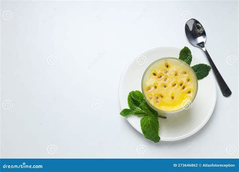 Concept Of Delicious Food Passion Fruit Mousse Stock Photo Image Of