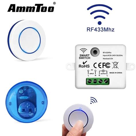 RF 433 МГц реле , беспроводной пульт, 10А, 220V, smart switch,приёмник ...