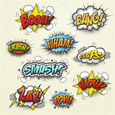 Vivid Colorful Comic Sound Effects Set Stock Vector Kchungtw 78662676