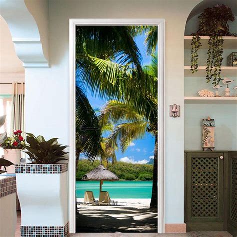 Beach Scenery Door Mural Door Murals Beach Wall Murals Photo Wall