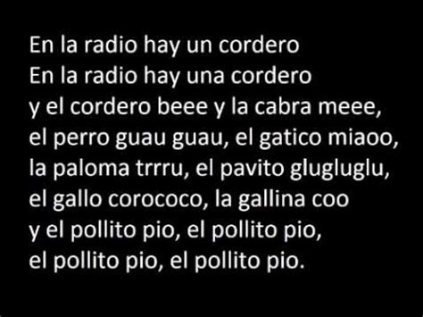 el pollito pio letra en español YouTube