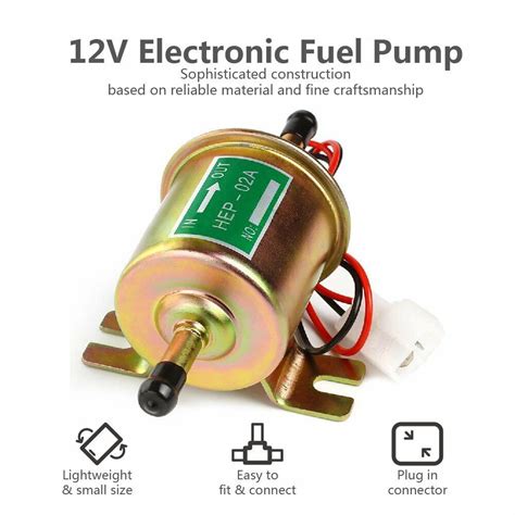 12v Universal 2 5 4 Psi Gas Diesel Inline Low Pressure Electric Fuel Pump Hep02a Ebay