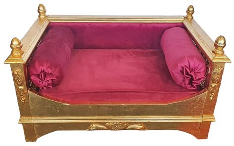 Casa Padrino Barock Hundebett Bordeauxrot Gold Prunkvolles Antik