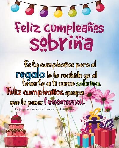 5 Tarjetas De Feliz Cumpleaños Sobrina Con Globos Y Pastel