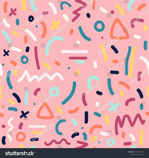 Cute Simple Pattern Different Hand Painted Stock Vector Royalty Free