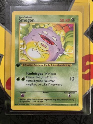 Pokemon Base Set 1st Edition German Smogon Koffing 51 102 EBay