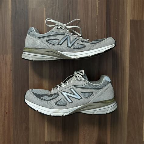light gray new balances 990 v4 in good condition... - Depop