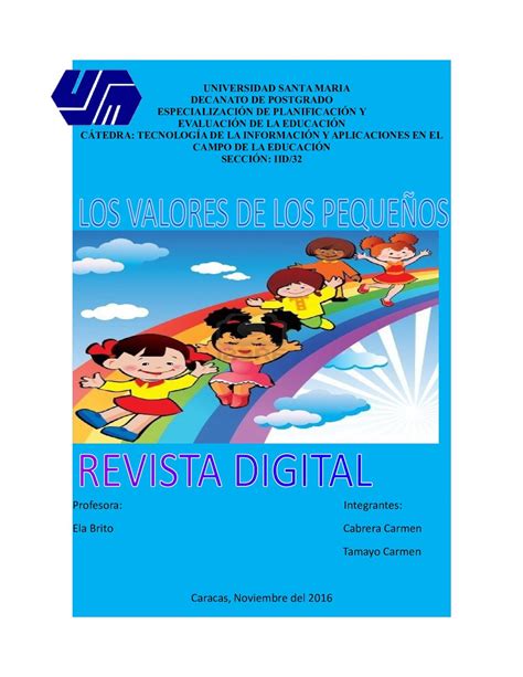 Calaméo Revista Digital Los valores de los pequeños