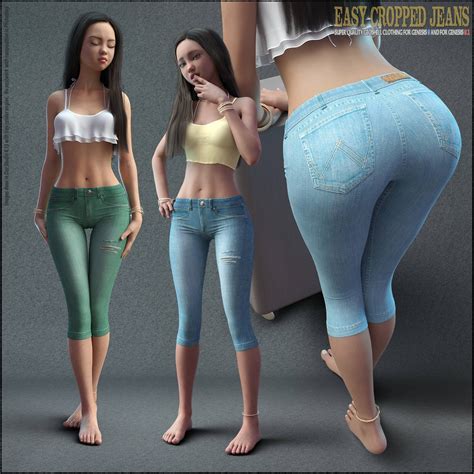 Easy Cropped Jeans For Genesis And Extended License Daz Content