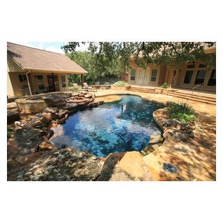 Beautiful Freeform Pool Spa Rustic Pool Austin By Fossil Creek