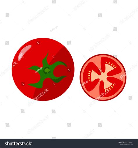 Tomato Isolated Single Simple Cartoon Illustration Stock Vector