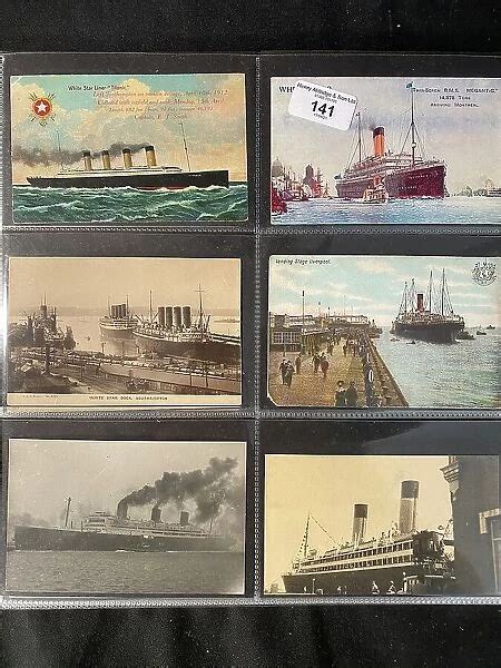 White Star Line Six Assorted Postcards Available As Framed Prints