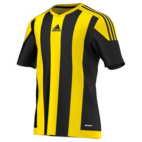 Adidas Striped Ss Jersey Black Yellow