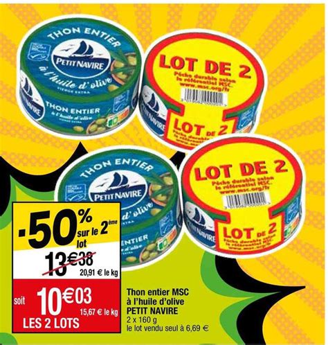 Promo Thon Entier Msc L Huile D Olive Petit Navire Chez Migros France