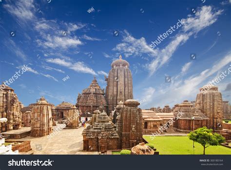 Lingaraja Hindu Temple Complex Ornately Carved Stock Photo