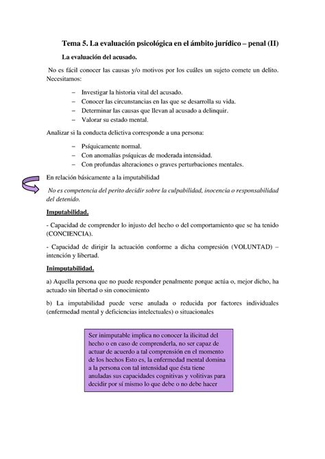 Tema 5 Psicologia Tema 5 Decrim Tema 5 La Evaluación Psicológica