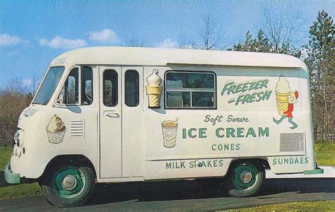 1950s Ice Cream Truck Ice Cream Truck Ice Cream Cone Soft Serve Ice