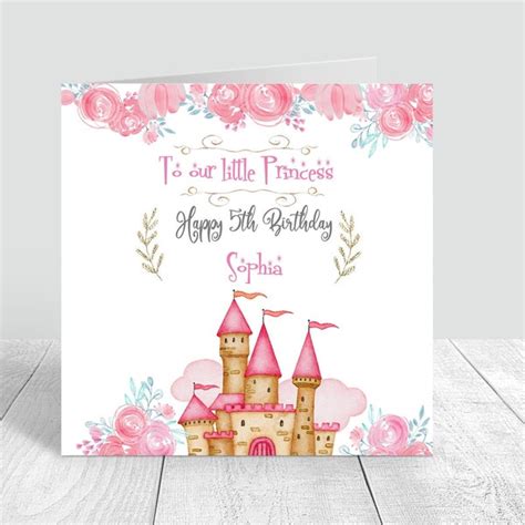 Princess Personalized Birthday Card Etsy