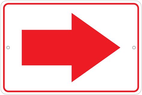 Red Directional Arrow Right Marker 8x12 Aluminum Sign Ebay