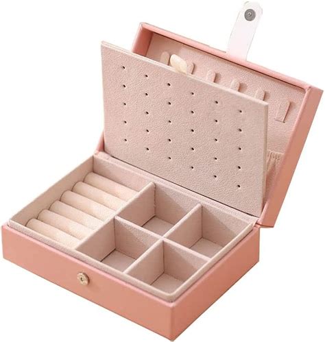 Wolpin Jewellery Organiser Pu Leather Zipper Portable Storage Box Case