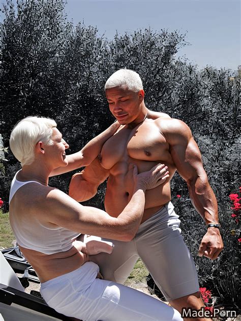 AI Nude Tanned Skin Jeans Working Out Big Cock Laughing Bodybuilder