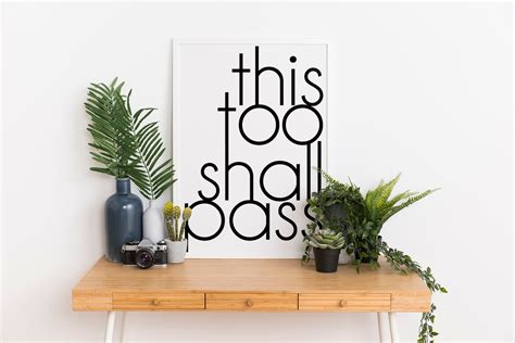 This Too Shall Pass Print Motivational Quote Printable Etsy