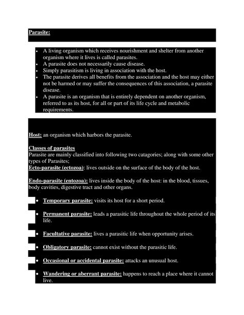 SOLUTION 1 Classification Of Common Parasites 1 Studypool