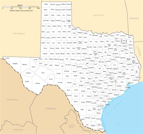 Texas Counties Map - Listings United States