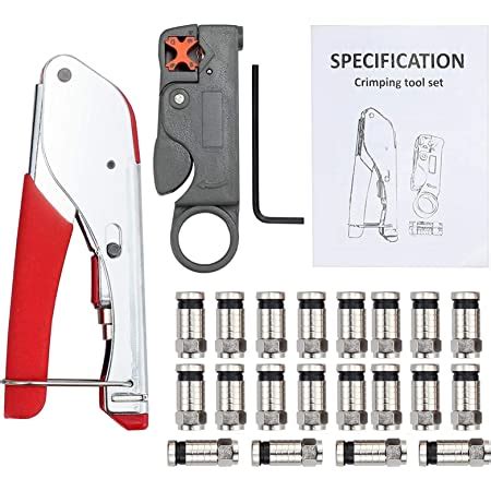 Gaobige Coaxial Compression Tool Coax Cable Crimper Kit Adjustable Rg6