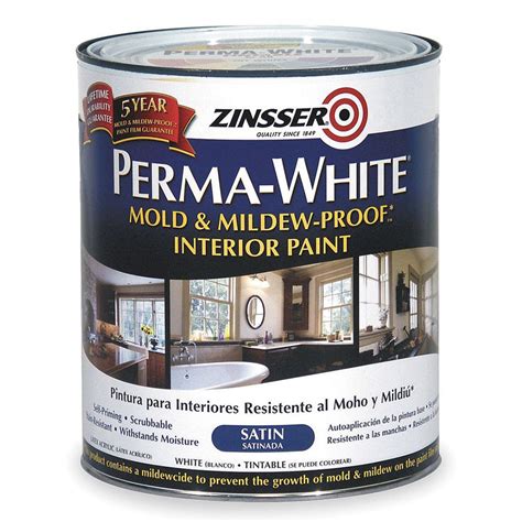 Zinsser Perma-White Satin 1L - Mould & Mildew Proof Interior Finish Pa