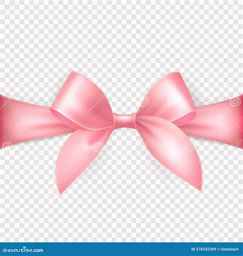 Vector 3d Realistic Pink T Ribbon Bow For Greeting Card T