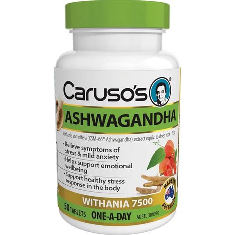 Carusos Natural Health Ashwagandha Tab X 50 Buy Online In Australia