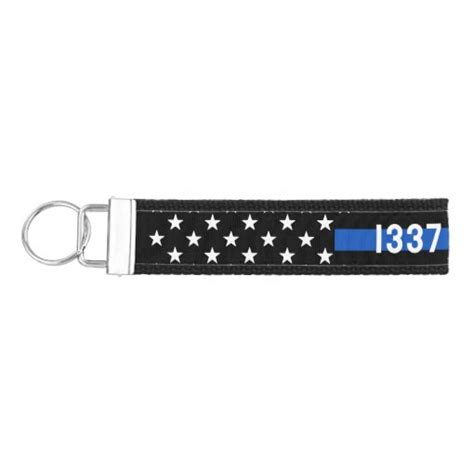 Custom Thin Blue Line Personalized Police Officer Wrist Keychain Zazzle