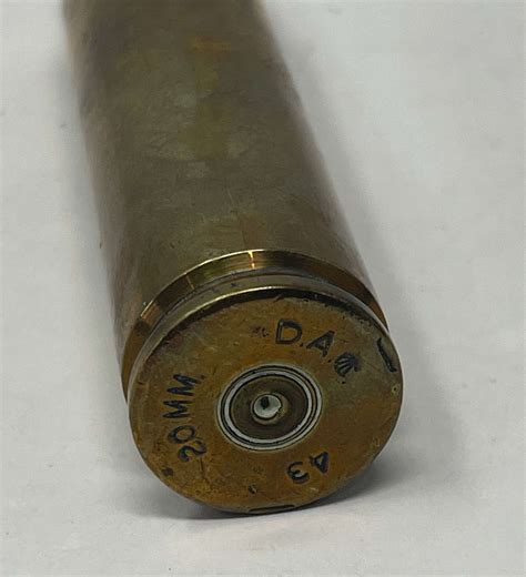 Ww2 Canadian Dated 20mm Ammunition Shell Casing In Ammunition