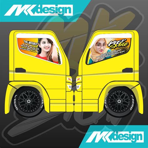 Jual One Way Kaca Samping Truk Canter Stiker One Way Keep Smile