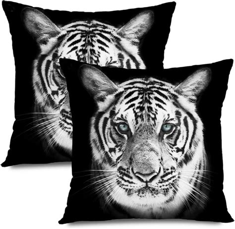 Black And White Tiger Pillow Atelier Yuwaciaojp