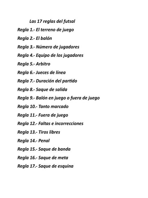 Escriba Las 17 Reglas Del Futbol Brainly Lat