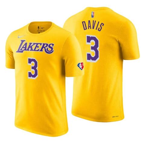 Los Angeles Lakers 3 Anthony Davis Gold Mens Nike 2021 22 NBA 75th