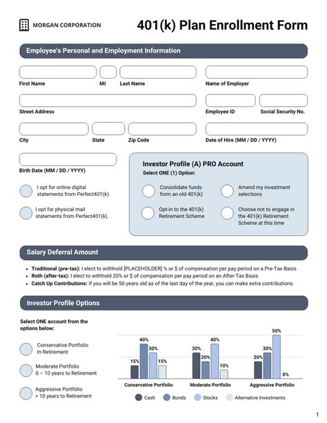 Printable 401k Enrollment Form Template Venngage