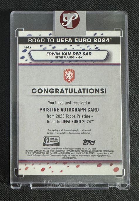 Edwin van der Sar 2024 Topps Pristine Road to UEFA Euro Auto 直筆サインカード