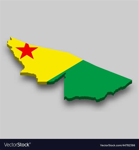 isometric map  acre  flag royalty  vector image