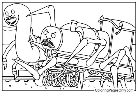 Choo Choo Charles With Thomas Color Sheets Free Printable Coloring Pages