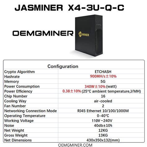 Jasminer X Q C Etc Ethw Asic Miner Mh S W Low Power Miner Used