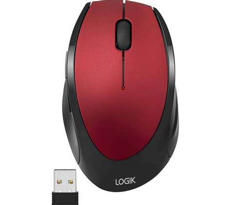 LOGIK LWLMRD23 Wireless Optical Mouse Red Fast Delivery Currysie