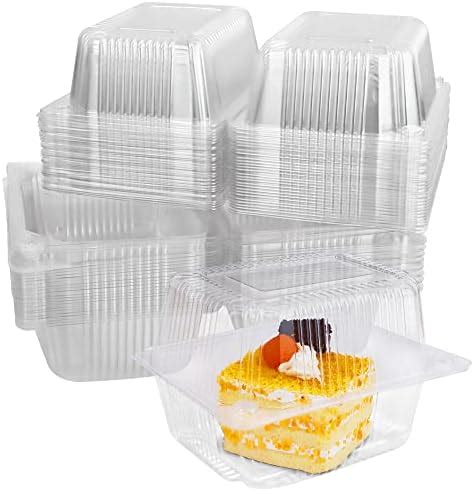 60Pcs Cake Slice Boxes FHDUSRYO 14 X 10 5cm Clear Plastic Clamshell