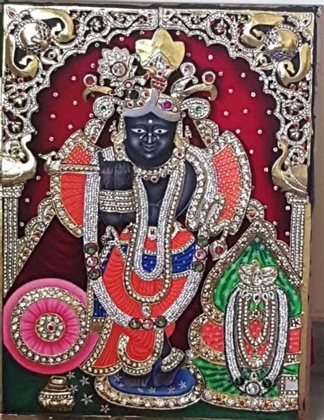 Banke Bihari Q Tanjore Painting With Frame Soulspaze