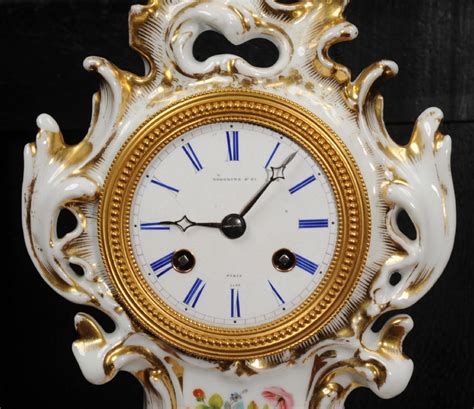 Early Antique French Rococo Porcelain Boudoir Clock